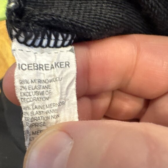 Icebreaker Merino Wool Full Zip Jacket Black Red Trim Men’s Large - Picture 3 of 5